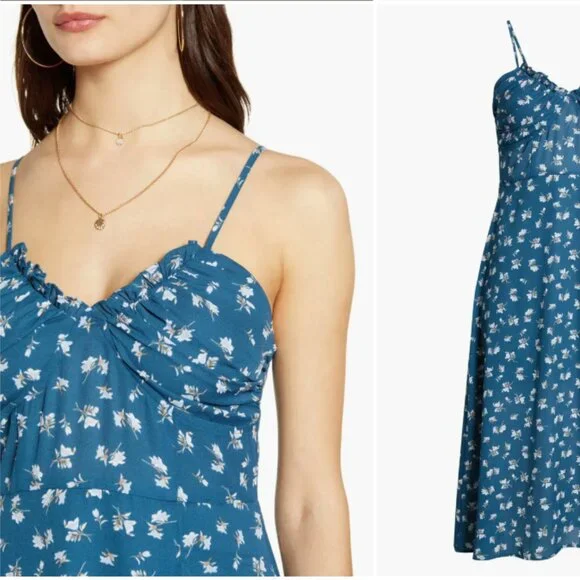 Row A Shirred Bustier Bodice Midi Sundress - Picture 5 of 6